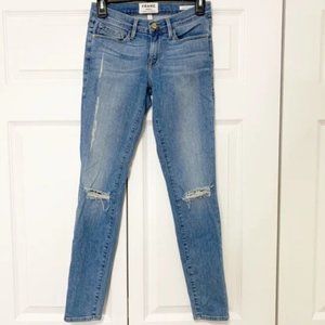 FRAME Le Skinny De Jeanne Miramonte Distressed Jeans Size 24